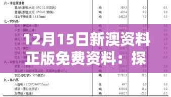 12月15日新澳资料正版免费资料:探索正版资料的价值与传播