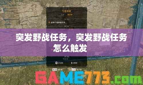 突发野战任务,突发野战任务怎么触发