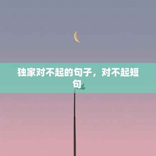 独家对不起的句子,对不起短句