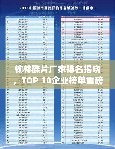 榆林碟片厂家排名揭晓，TOP 10企业榜单重磅出炉！
