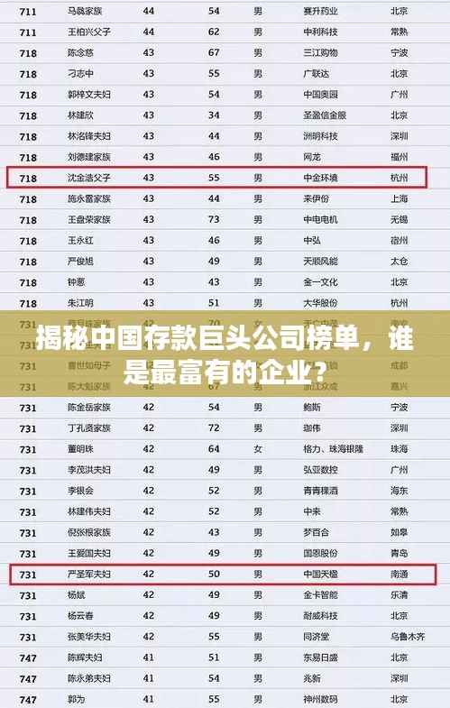 揭秘中国存款巨头公司榜单,谁是最富有的企业?