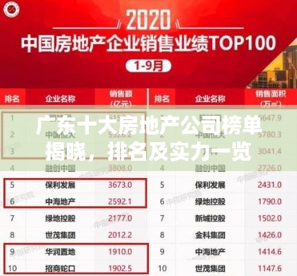 广东十大房地产公司榜单揭晓，排名及实力一览